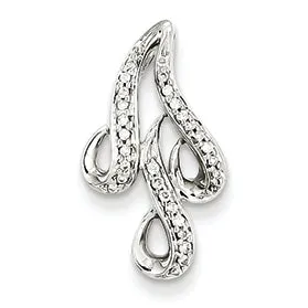 0.1 Carat 14K White Gold 0.1ct Diamond Swirls Pendant