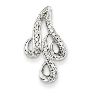 0.1 Carat 14K White Gold 0.1ct Diamond Swirls Pendant