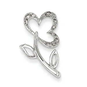 0.1 Carat 14K White Gold & Diamond Flower Pendant Slide