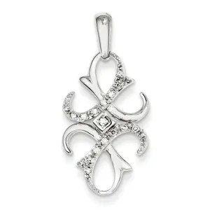 0.1 Carat 14K White Gold Diamond Fancy Pendant