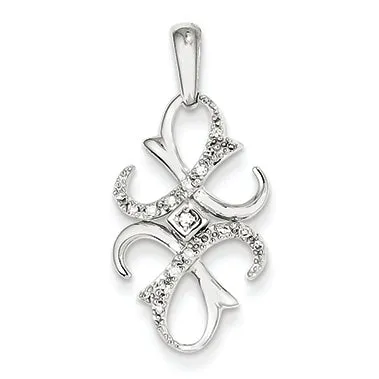 0.1 Carat 14K White Gold Diamond Fancy Pendant