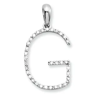 0.1 Carat 14K White Gold Diamond Initial G Pendant