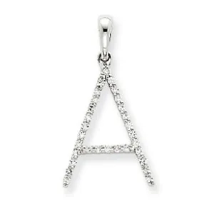 0.1 Carat 14K White Gold Diamond Initial Pendant