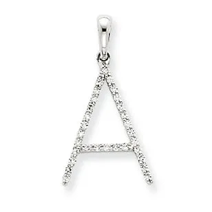 0.1 Carat 14K White Gold Diamond Initial Pendant