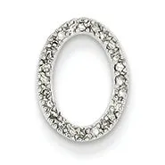 0.1 Carat 14K White Gold Diamond Oval Pendant