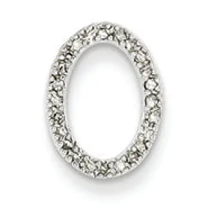 0.1 Carat 14K White Gold Diamond Oval Pendant