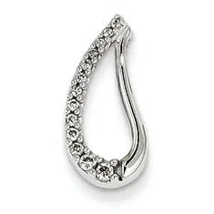 0.1 Carat 14K White Gold Diamond Teardrop Fashion Pendant