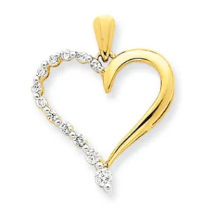 0.2 Carat 14K Gold Diamond Heart Pendant