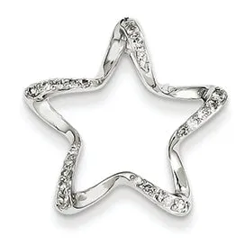 0.2 Carat 14K White Gold & Diamond Star Pendant Slide