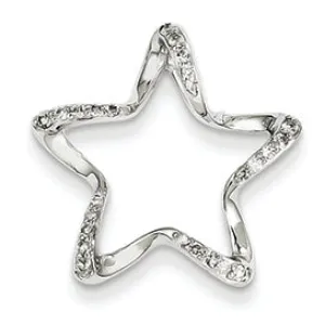 0.2 Carat 14K White Gold & Diamond Star Pendant Slide