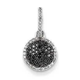 0.2 Carat 14K White Gold White and Black Diamond Pendant