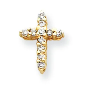 0.3 Carat 14K Gold Diamond Cross Pendant