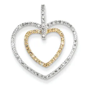 0.3 Carat 14K Gold Yellow & White Gold Diamond Heart Pendant