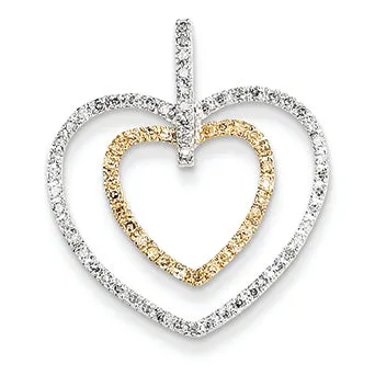 0.3 Carat 14K Gold Yellow & White Gold Diamond Heart Pendant