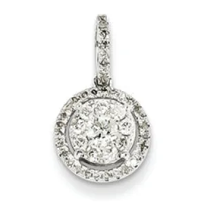 0.3 Carat 14K White Gold Diamond Round Pendant