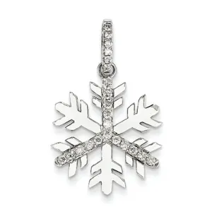 0.4 Carat 14K White Gold Diamond Large Snowflake Pendant