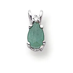 0.4 Carat 14K White Gold Emerald Diamond pendant