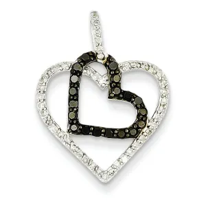 0.4 Carat 14K White Gold White & Black Diamond Heart Pendant