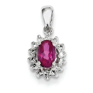 0.6 Carat 14K Gold Pink Topaz & Diamond Pendant