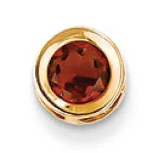 0.7 Carat 14K Gold 5mm Garnet bezel pendant