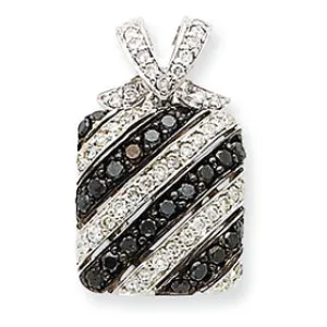 0.8 Carat 14K White Gold Black & White Diamond Pendant