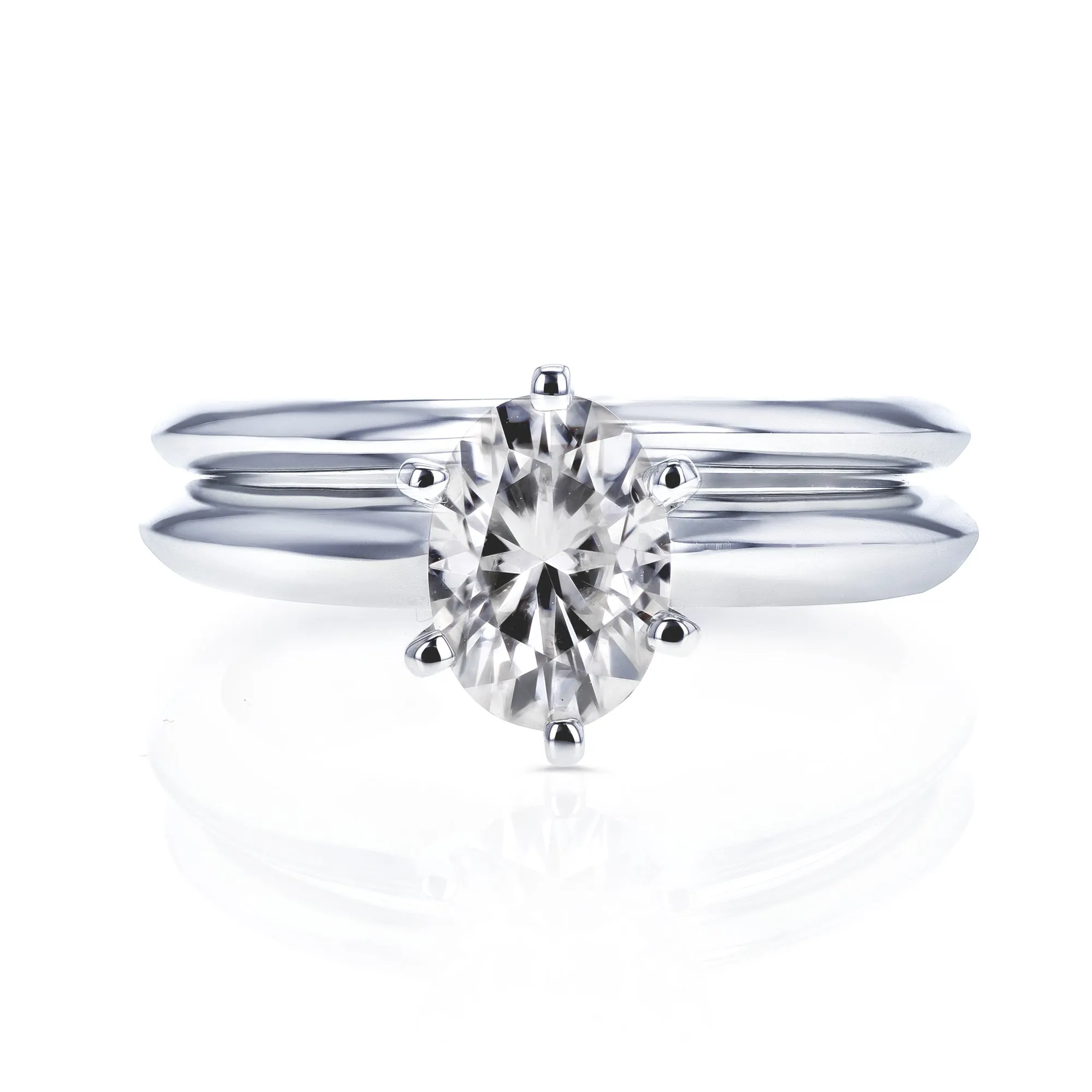 0.9ct Knife-Edge Oval Bridal Set