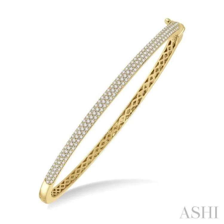 1.00 ctw Round Cut Diamond Fashion Bangle in 14K Yellow Gold