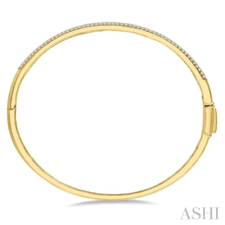 1.00 ctw Round Cut Diamond Fashion Bangle in 14K Yellow Gold