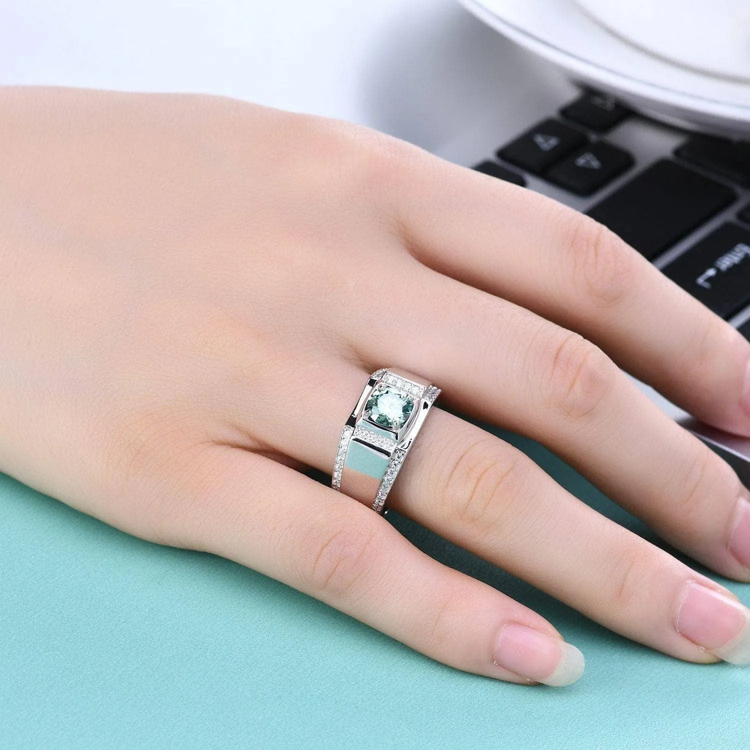 1.0ct Round Diamond Men's Rings
