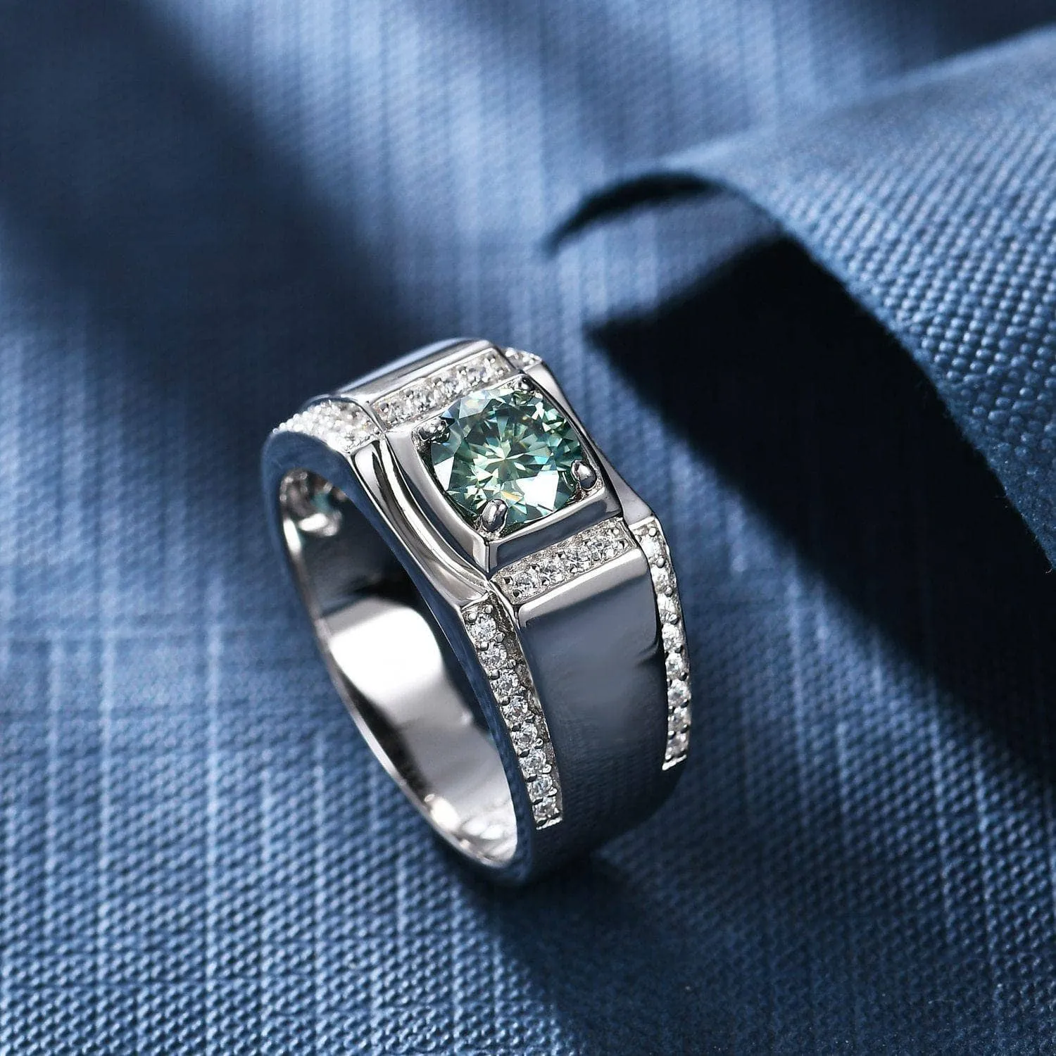 1.0ct Round Diamond Men's Rings