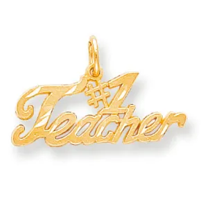 10K Gold #1 TEACHER CHARM