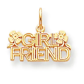 10K Gold Flowered Girlfriend Charm