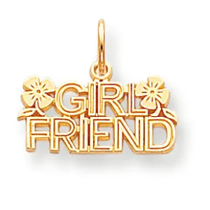 10K Gold Flowered Girlfriend Charm