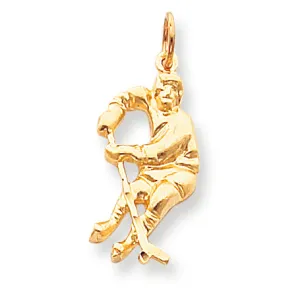 10K Gold HOCKEY PLAYER CHARM