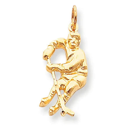 10K Gold HOCKEY PLAYER CHARM