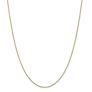 10K Yellow Gold Box Chain Necklace with Polished Finish, 18 Solid, Lobster Clasp.
