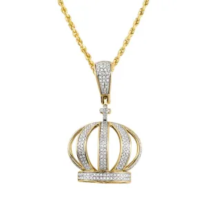 10k Yellow Gold Diamond Crown Pendant 0.50 Ctw