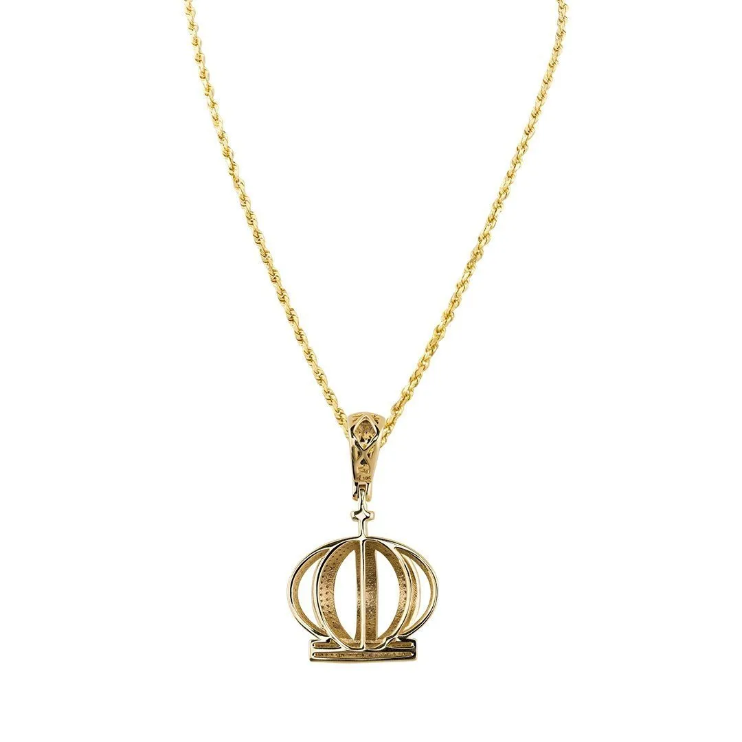 10k Yellow Gold Diamond Crown Pendant 0.50 Ctw
