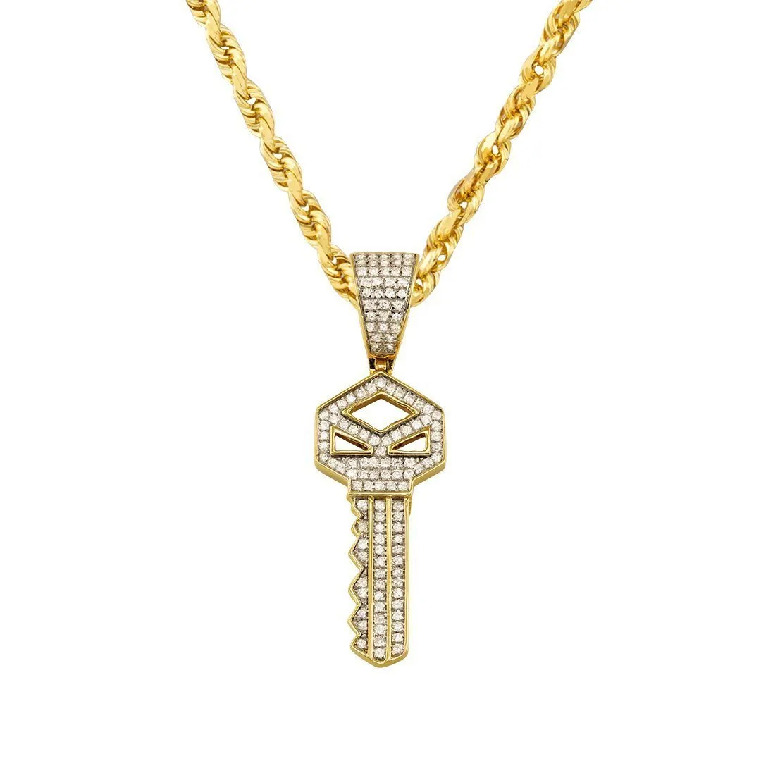10k Yellow Gold Diamond Key Pendant 0.33 Ctw