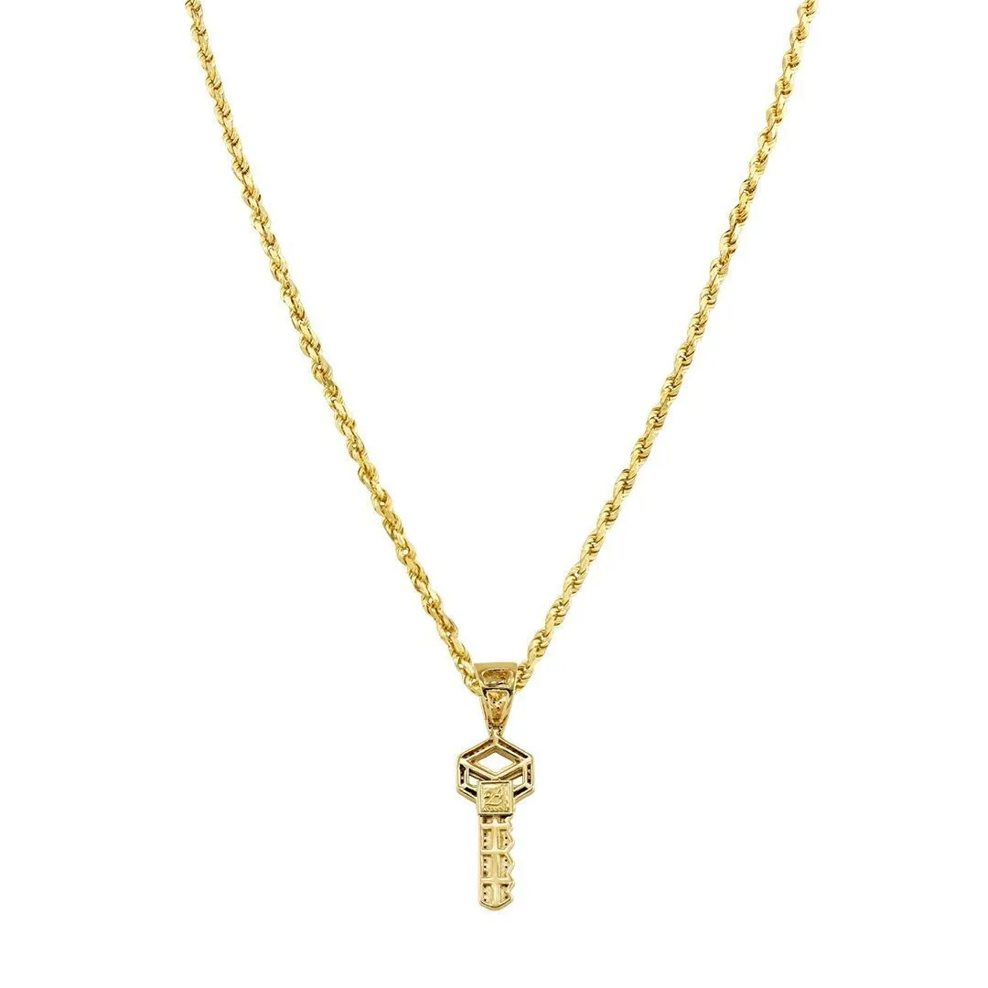 10k Yellow Gold Diamond Key Pendant 0.33 Ctw