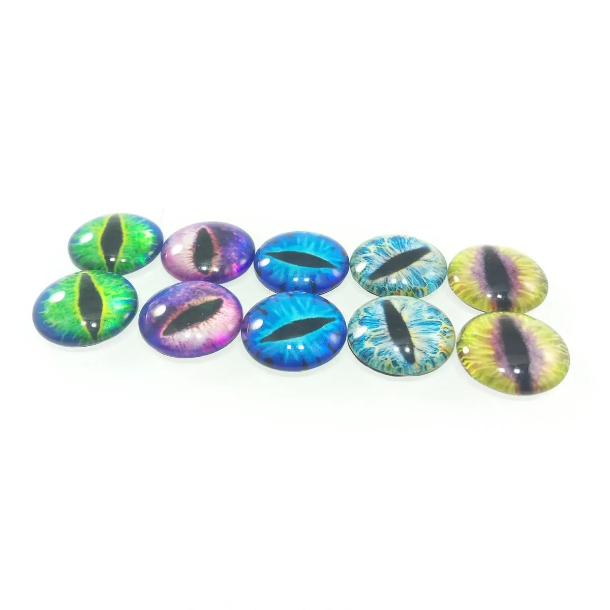 10pcs Round 18mm Glass Eyes Dragon Lizard Frog Eyeballs