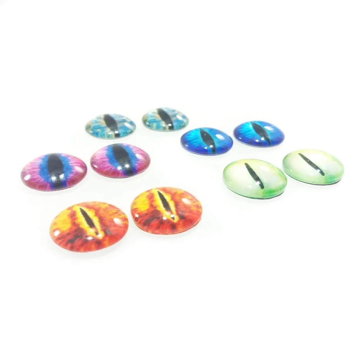 10pcs Round 18mm Glass Eyes Dragon Lizard Frog Eyeballs