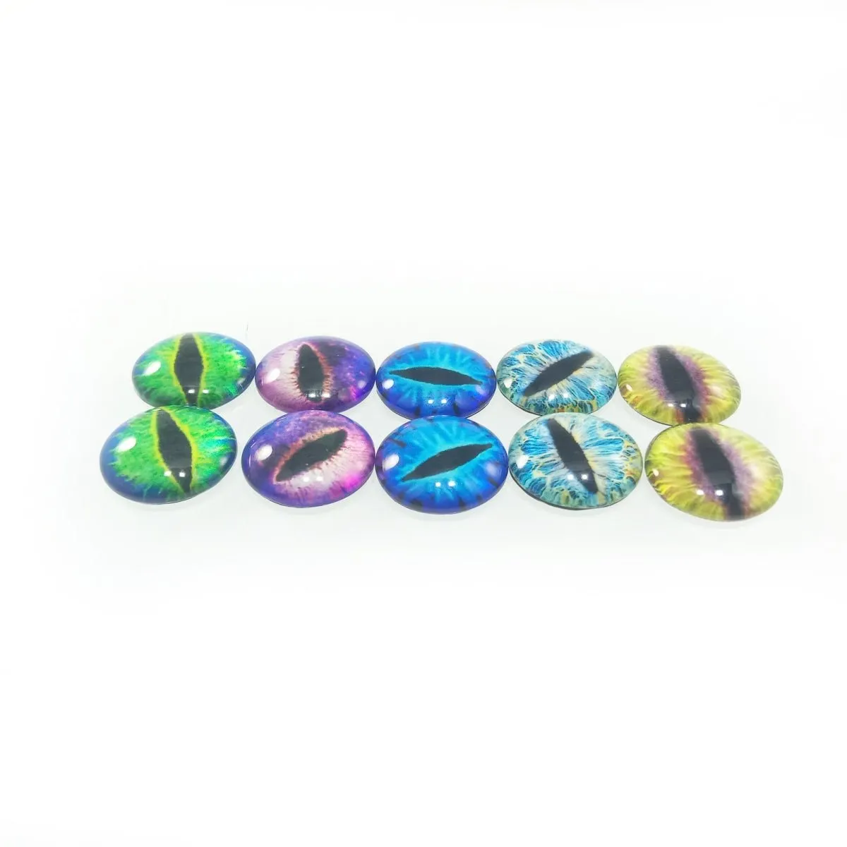 10pcs Round 18mm Glass Eyes Dragon Lizard Frog Eyeballs
