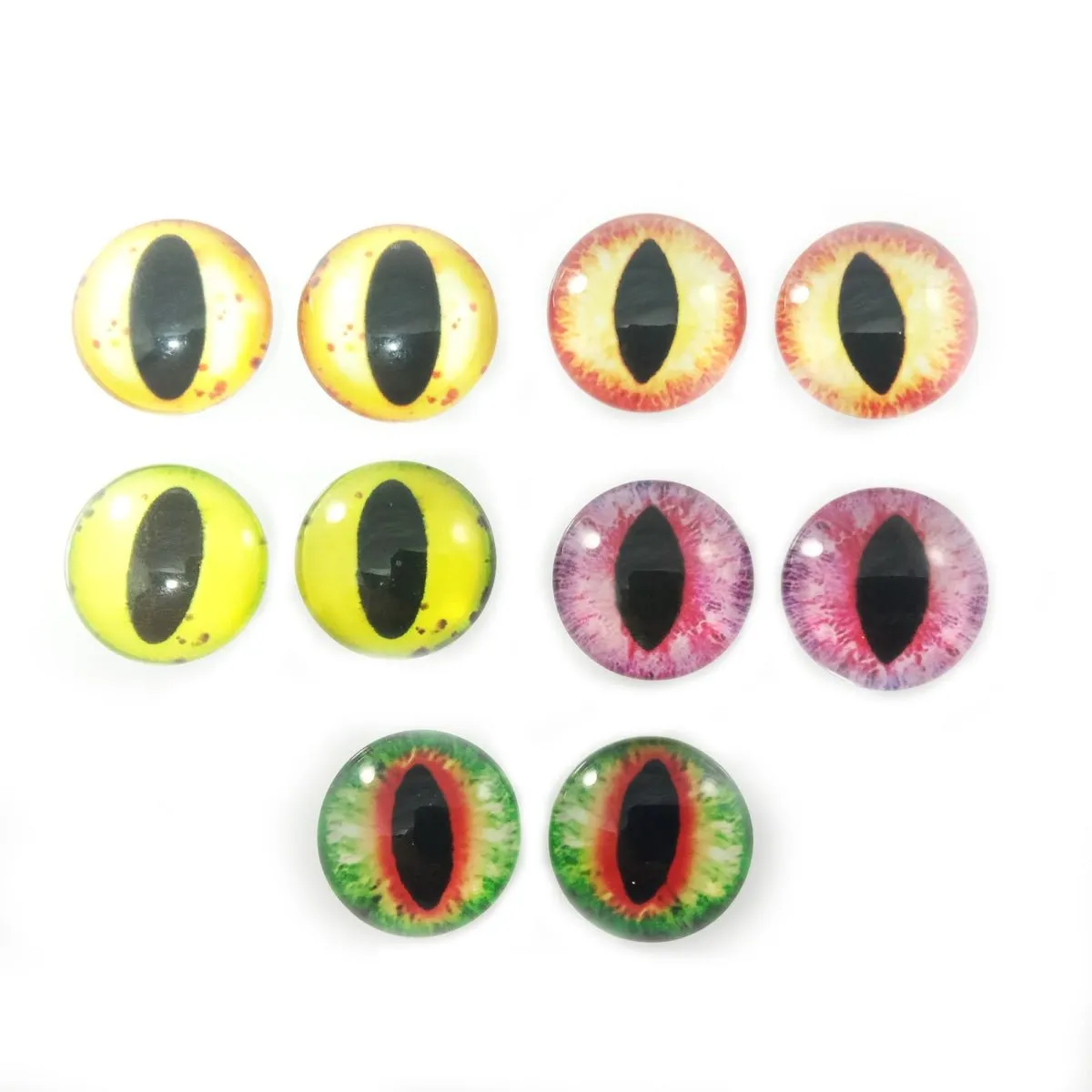 10pcs Round 18mm Glass Eyes Dragon Lizard Frog Eyeballs
