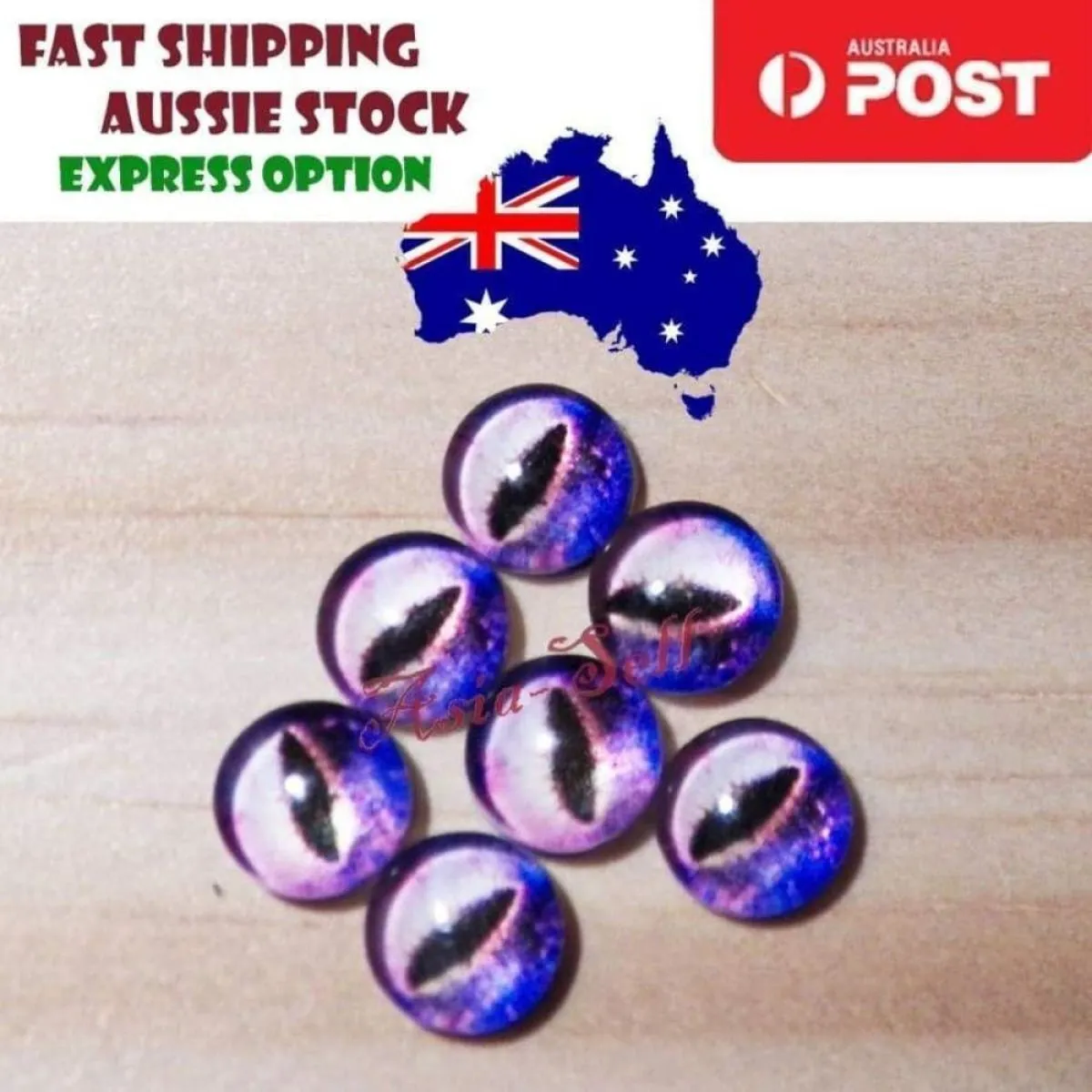 10pcs Round 18mm Glass Eyes Dragon Lizard Frog Eyeballs
