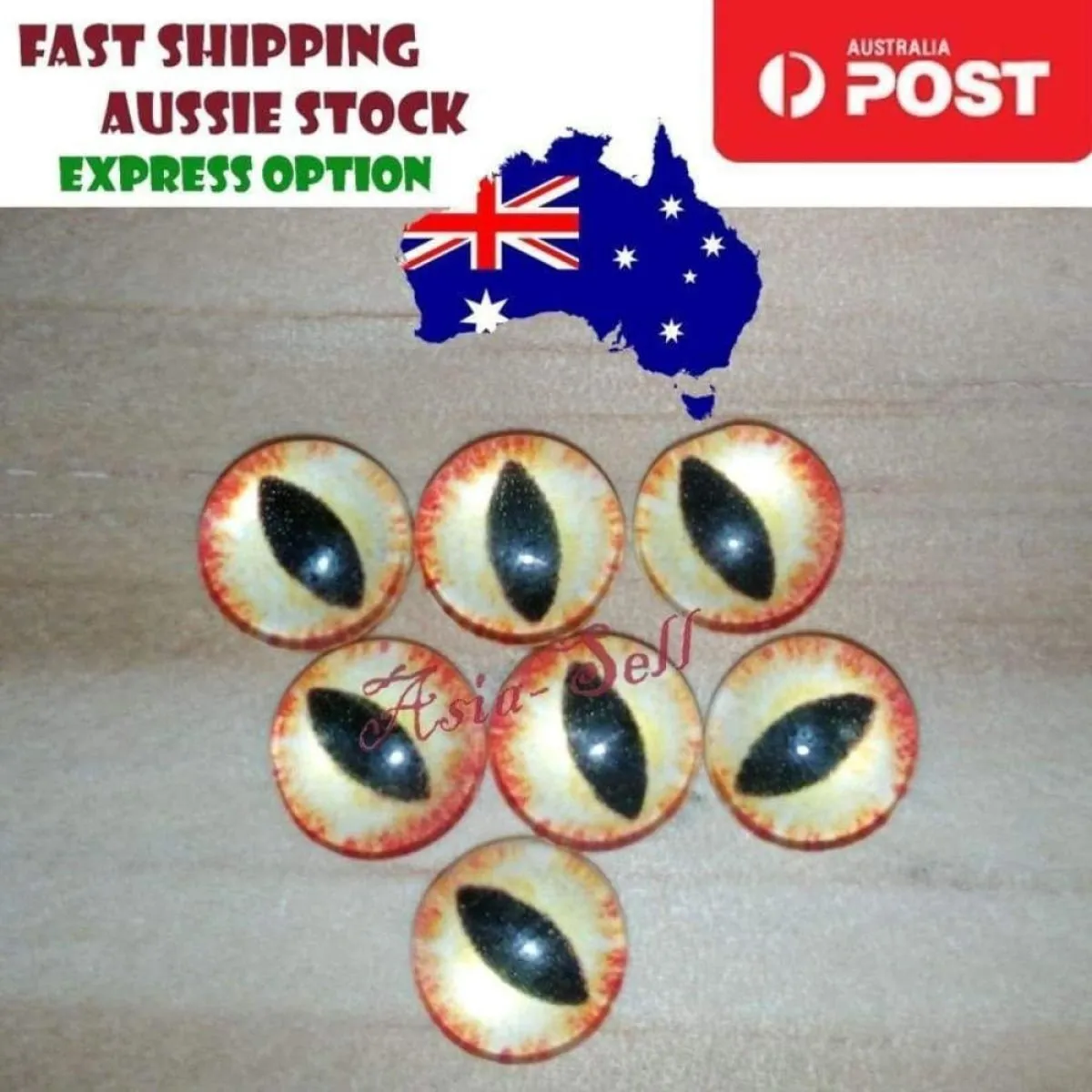 10pcs Round 18mm Glass Eyes Dragon Lizard Frog Eyeballs