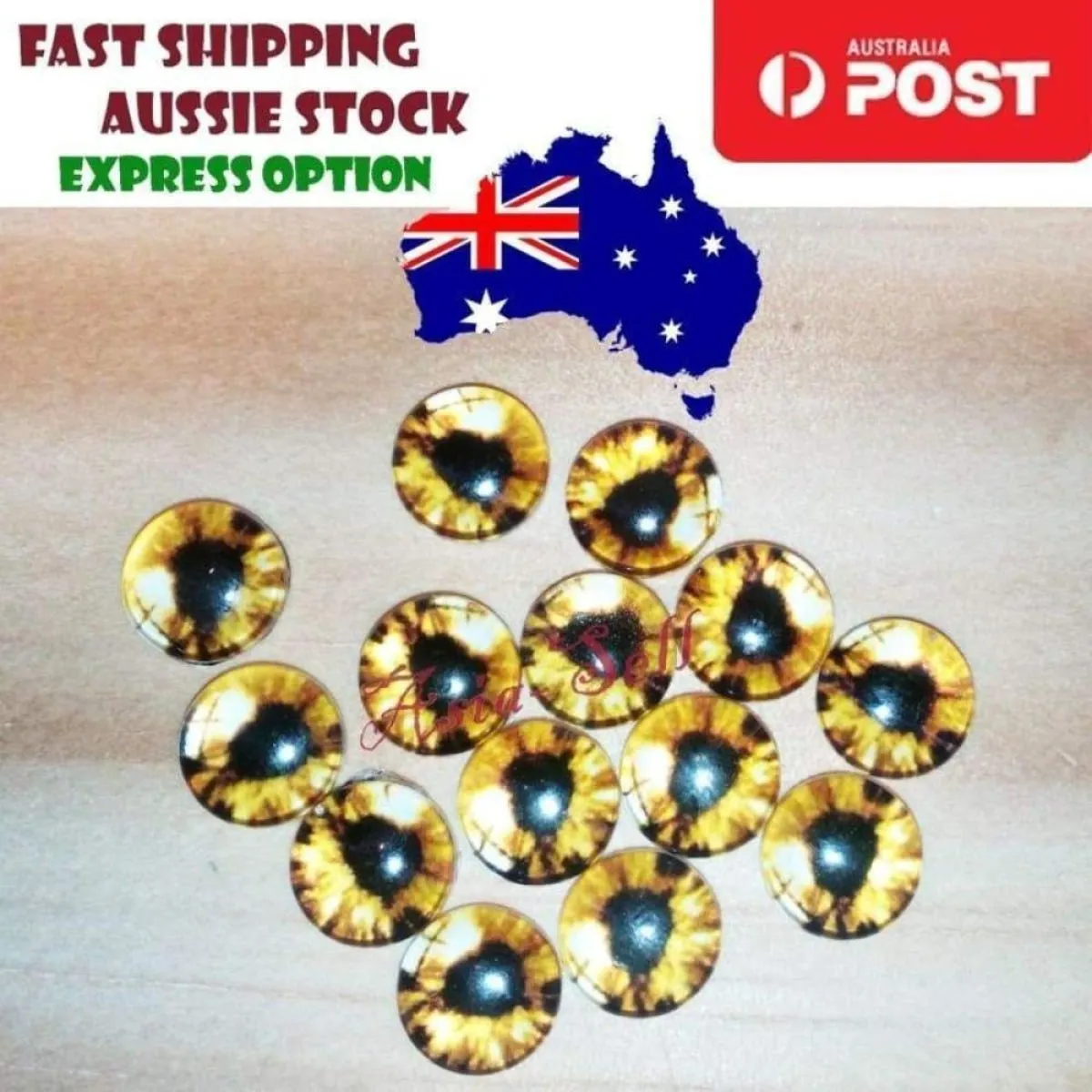 10pcs Round 18mm Glass Eyes Dragon Lizard Frog Eyeballs