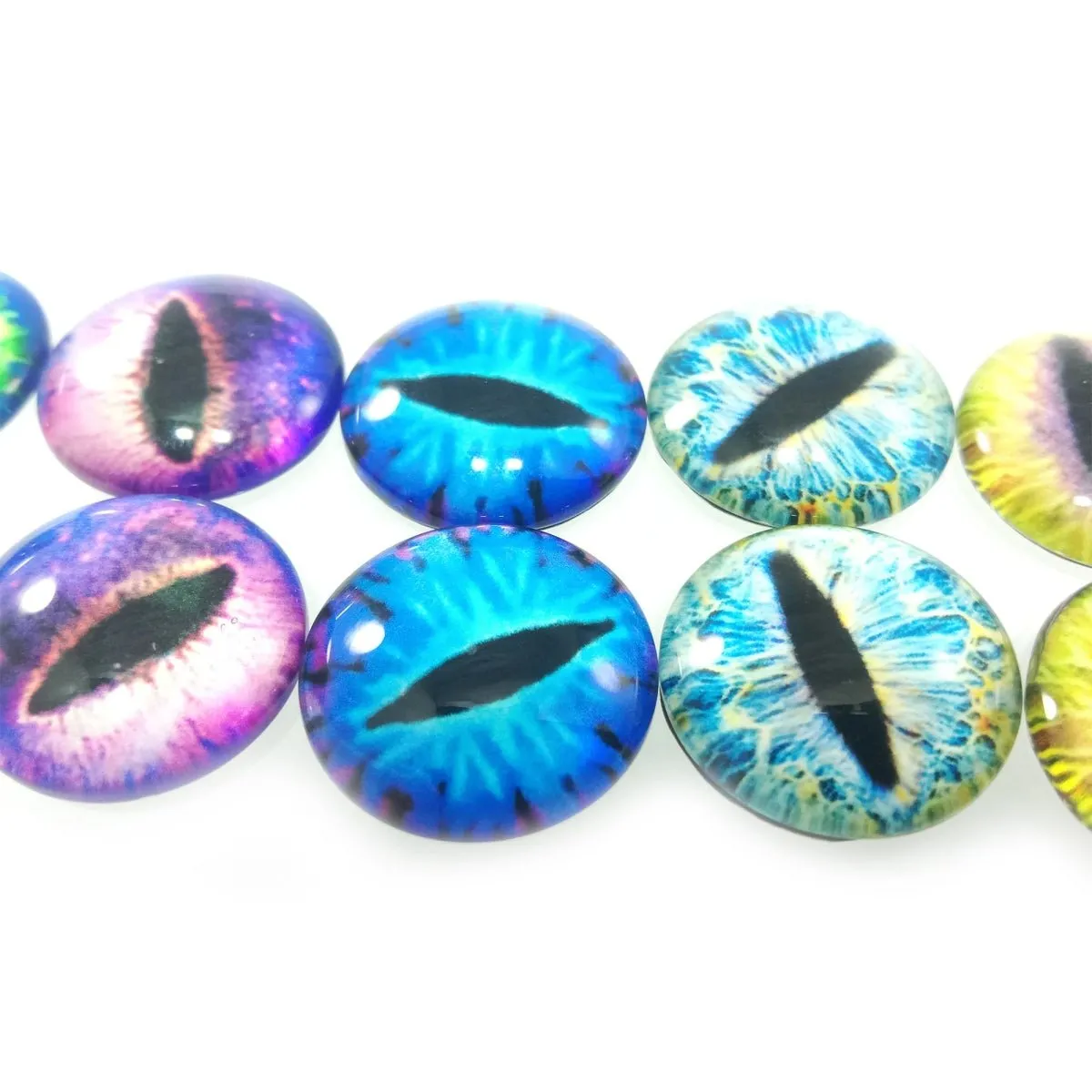 10pcs Round 18mm Glass Eyes Dragon Lizard Frog Eyeballs