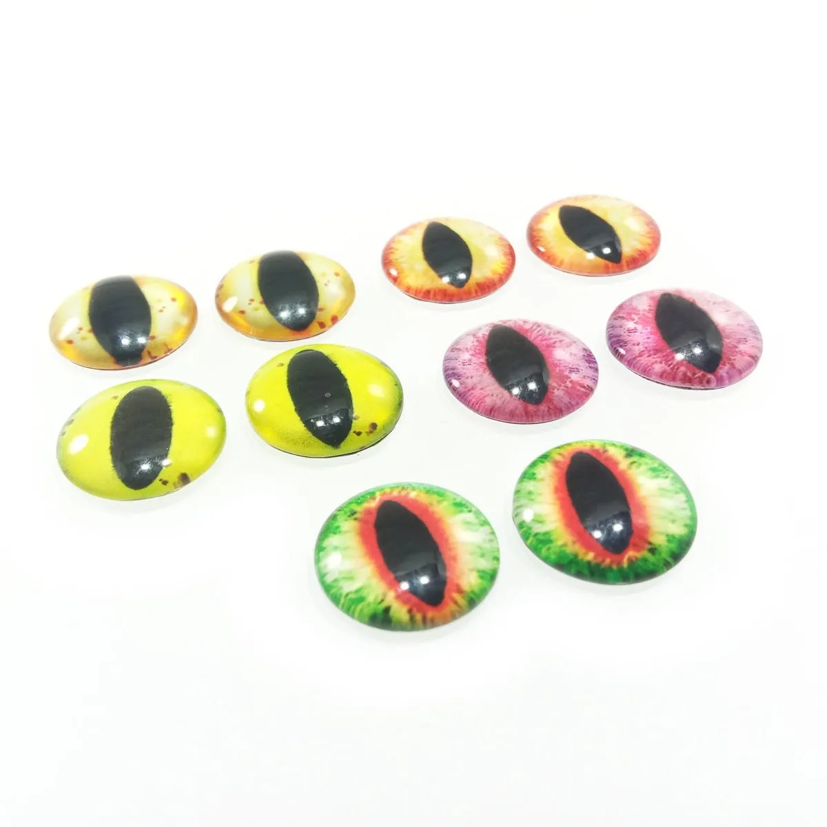 10pcs Round 18mm Glass Eyes Dragon Lizard Frog Eyeballs
