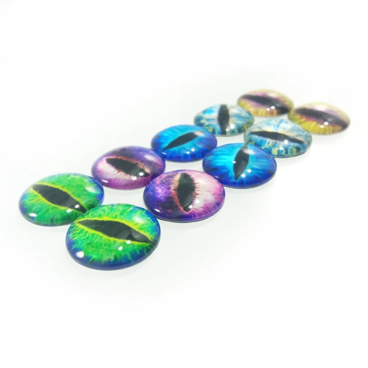 10pcs Round 18mm Glass Eyes Dragon Lizard Frog Eyeballs